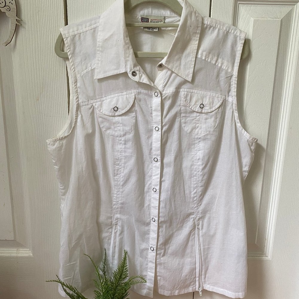 Vintage White Button Down Tank!!!